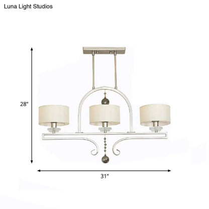Modern brushed nickel island pendant light dining room crystal accent