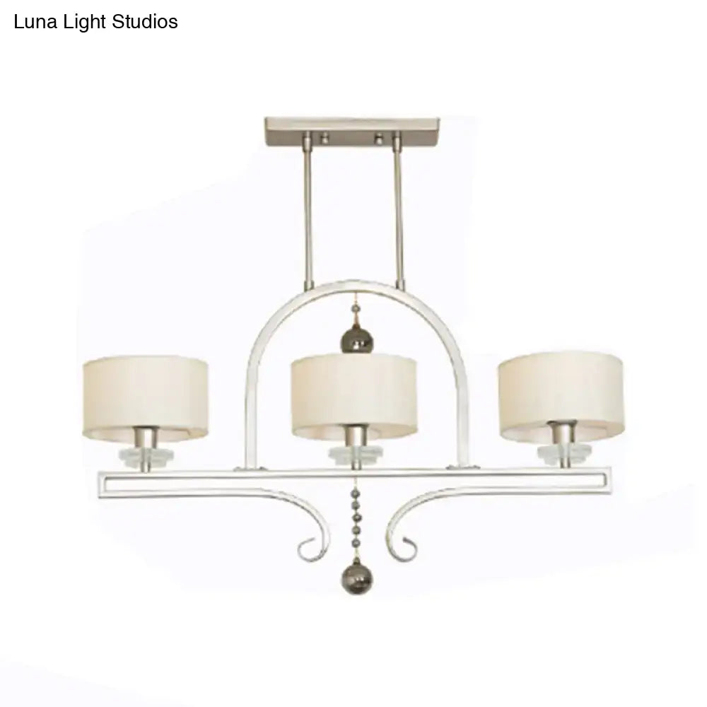 Modern brushed nickel island pendant light dining room crystal accent