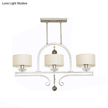 Modern brushed nickel island pendant light dining room crystal accent