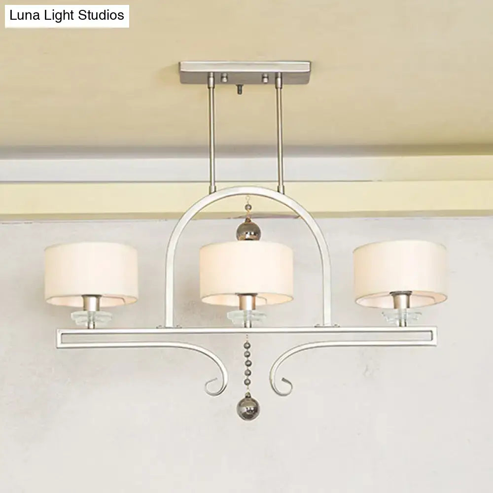 Modern brushed nickel island pendant light dining room crystal accent