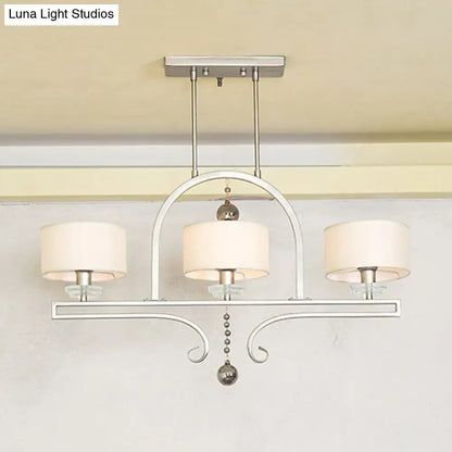 Modern brushed nickel island pendant light dining room crystal accent