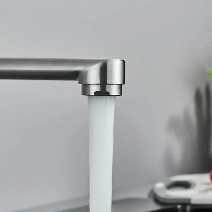 Modern brushed nickel kitchen faucet wall mounted single lever mixer