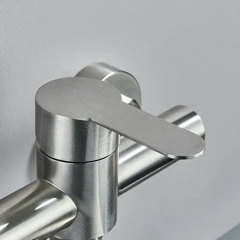 Modern brushed nickel kitchen faucet wall mounted single lever mixer