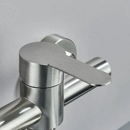 Modern brushed nickel kitchen faucet wall mounted single lever mixer