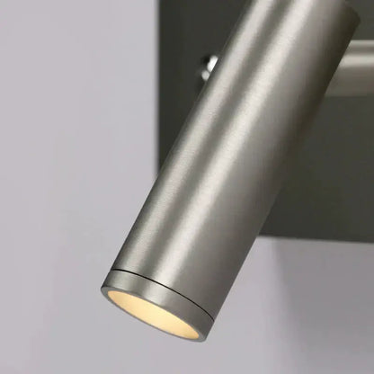 Modern brushed nickel led dimmable reading wall light bedroom