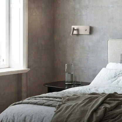 Modern brushed nickel led dimmable reading wall light bedroom