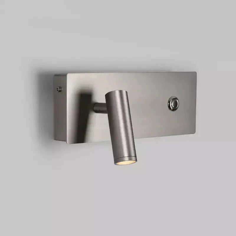 Modern brushed nickel led dimmable reading wall light bedroom