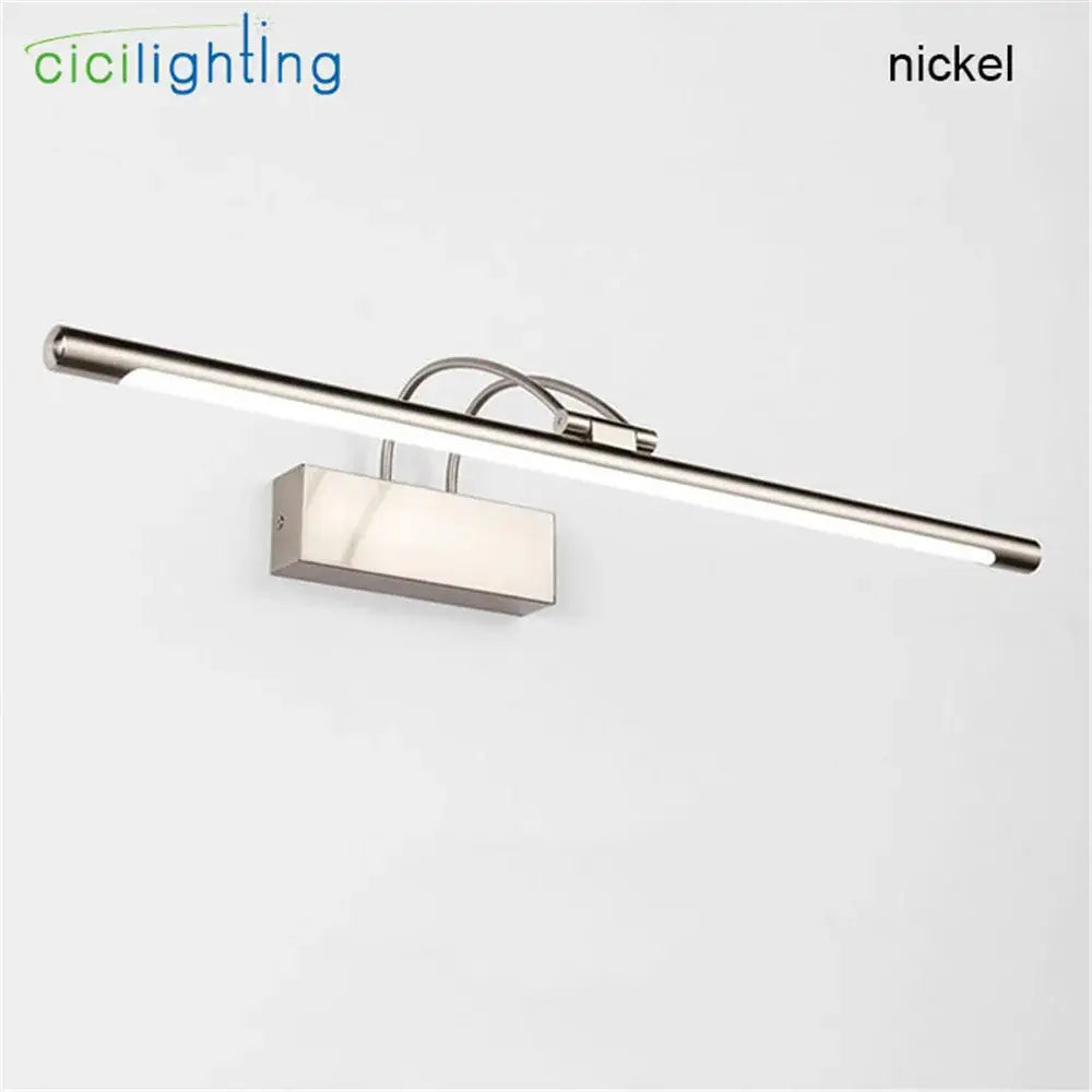 Modern brushed nickel led vanity light bathroom mirror fixture