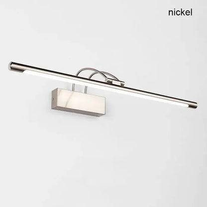 Modern brushed nickel led vanity light bathroom mirror fixture