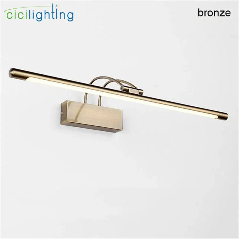Modern brushed nickel led vanity light bathroom mirror fixture