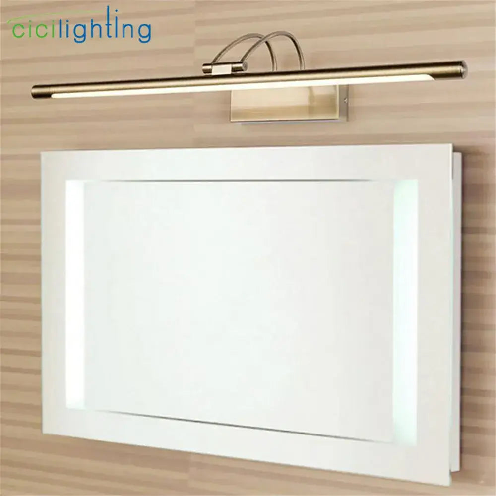 Modern brushed nickel led vanity light bathroom mirror fixture