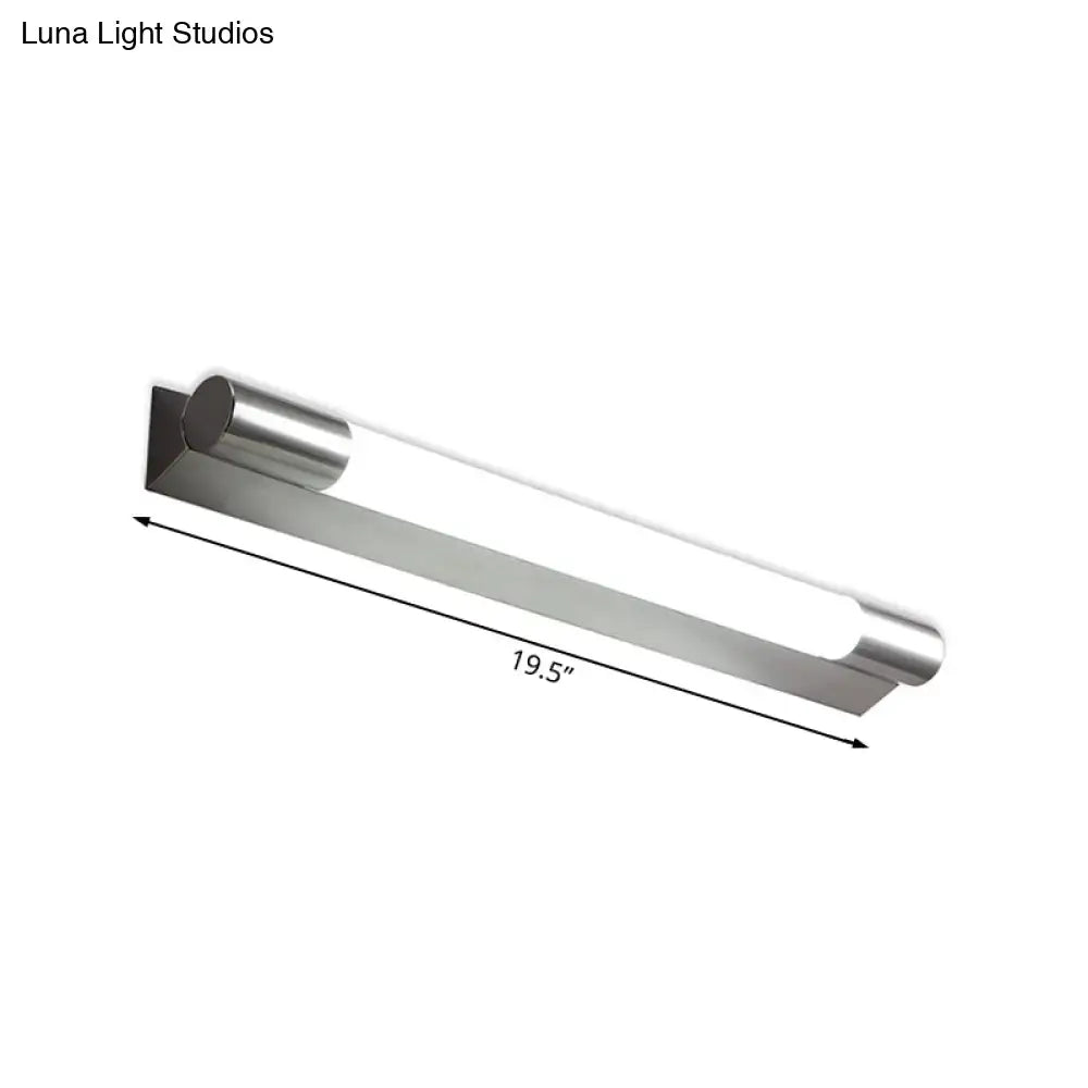 Modern brushed nickel led vanity wall light bathroom warm white light