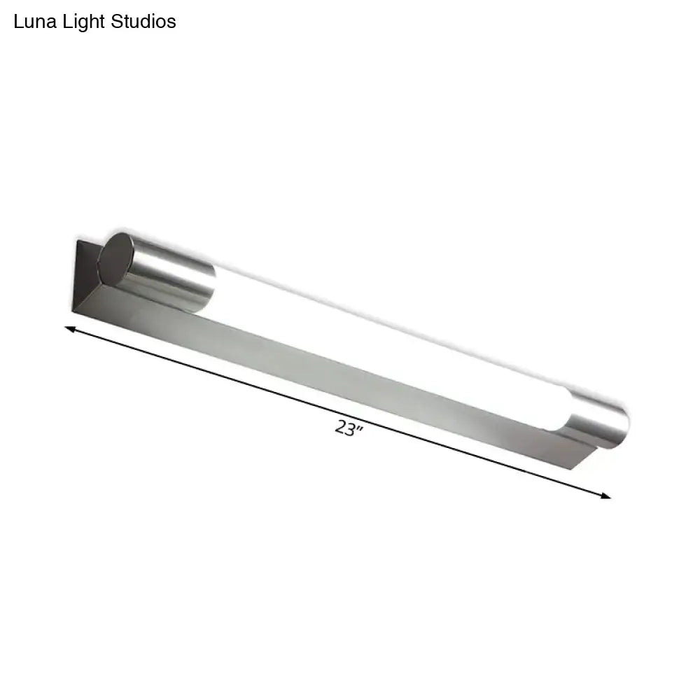 Modern brushed nickel led vanity wall light bathroom warm white light