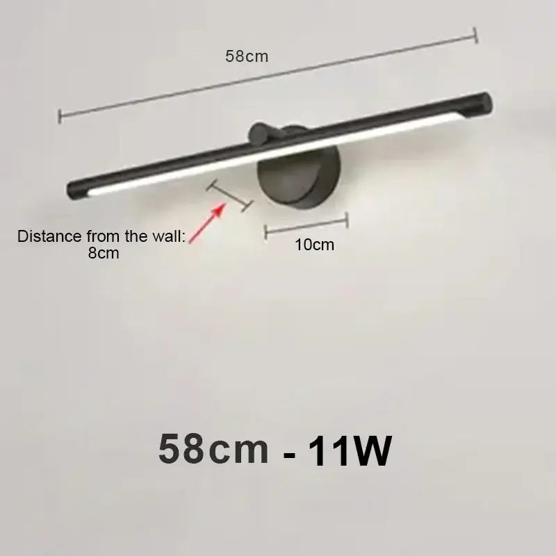 Modern brushed nickel led wall lamp bathroom light with motion sensor