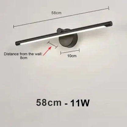 Modern brushed nickel led wall lamp bathroom light with motion sensor