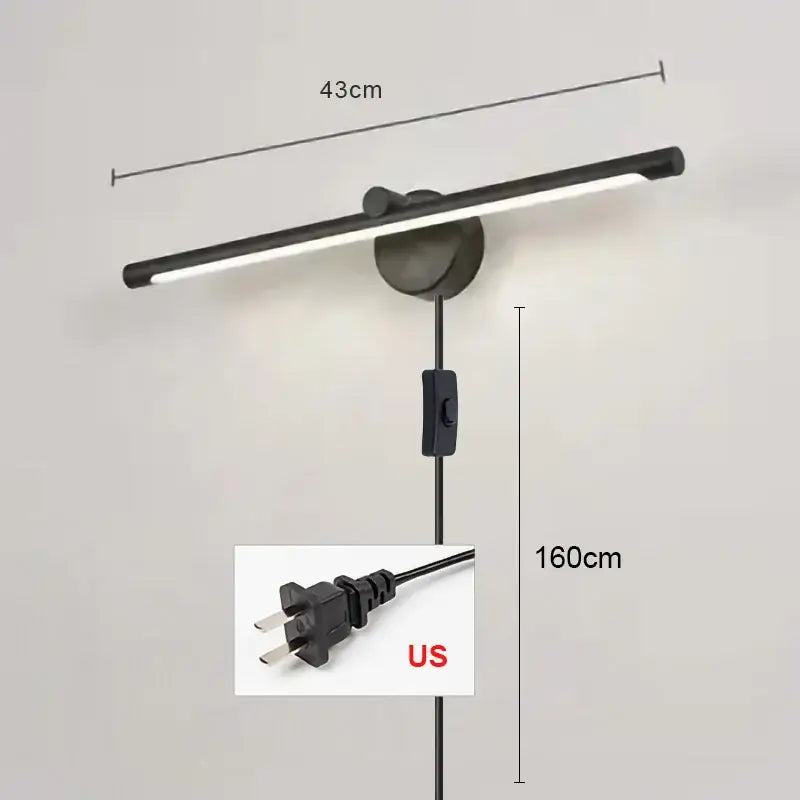 Modern brushed nickel led wall lamp bathroom light with motion sensor