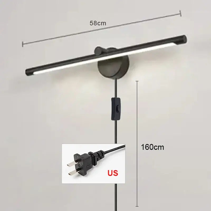 Modern brushed nickel led wall lamp bathroom light with motion sensor
