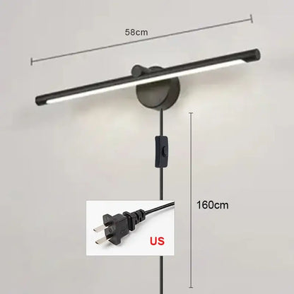 Modern brushed nickel led wall lamp bathroom light with motion sensor