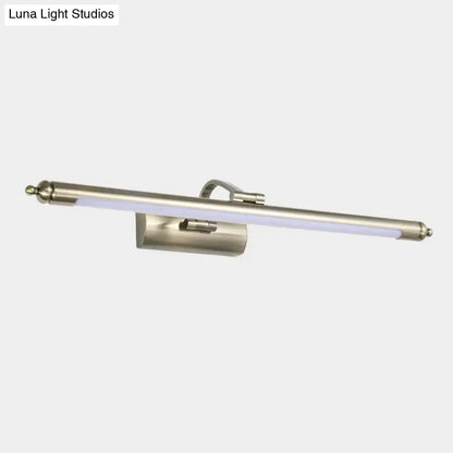 Modern brushed nickel led wall sconce restroom warm white light