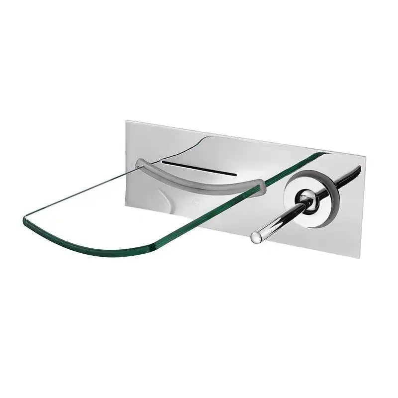 Modern brushed nickel led waterfall wall mount faucet bathroom temperature control