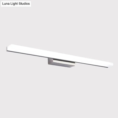 Modern brushed nickel linear acrylic vanity mirror light bathroom
