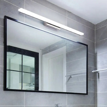 Modern brushed nickel linear acrylic vanity mirror light bathroom
