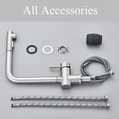 Modern brushed nickel pull out kitchen faucet stainless steel tap