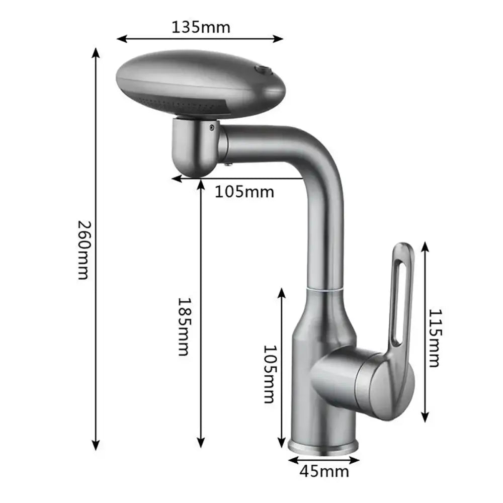 Modern brushed nickel rotation stainless steel kitchen faucet