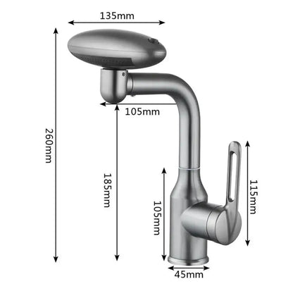 Modern brushed nickel rotation stainless steel kitchen faucet