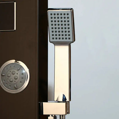 Modern brushed nickel shower panel with led display for bathroom