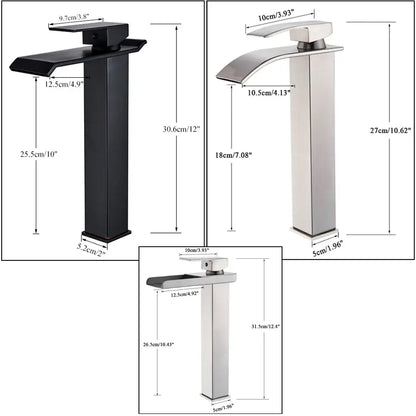 Modern brushed nickel single lever waterfall basin faucet bathroom