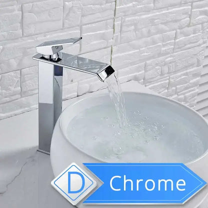 Modern brushed nickel single lever waterfall basin faucet bathroom