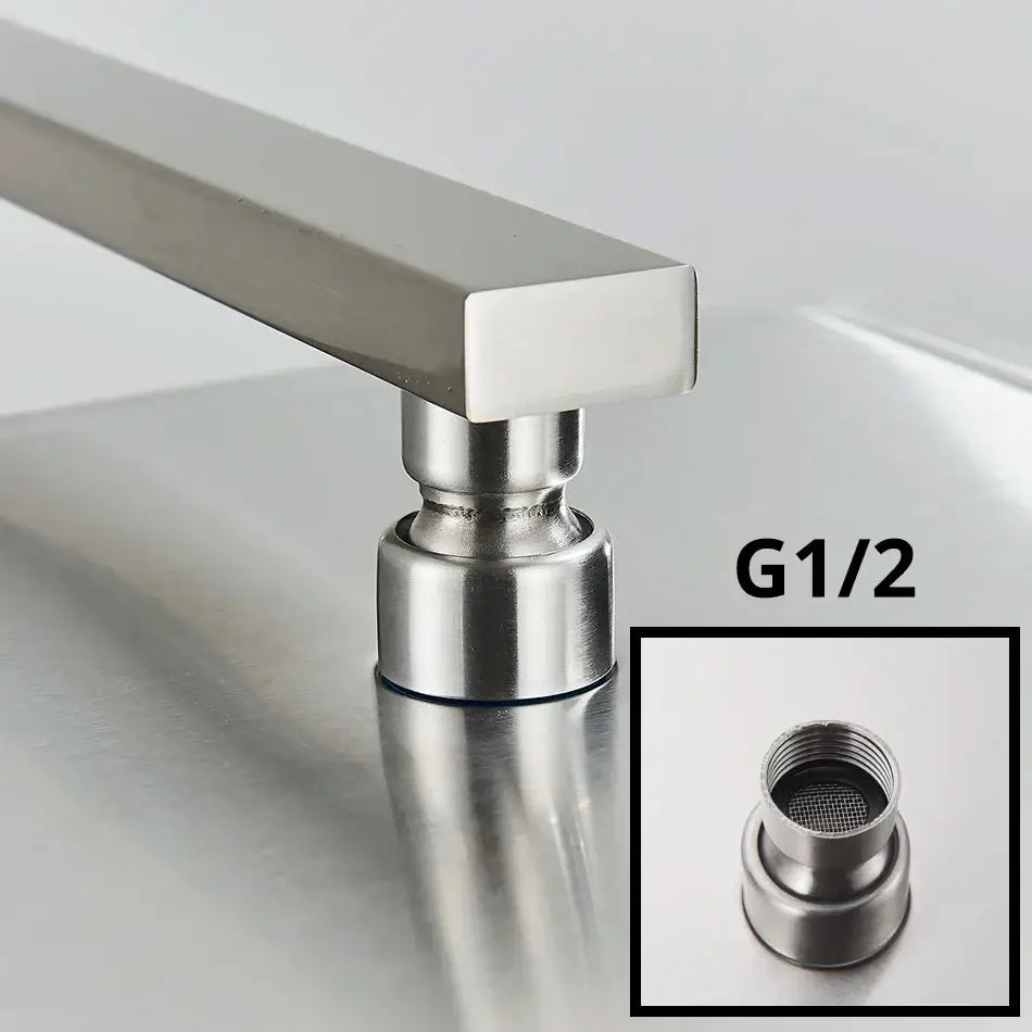 Modern brushed nickel square rainfall shower head bathroom sprayer