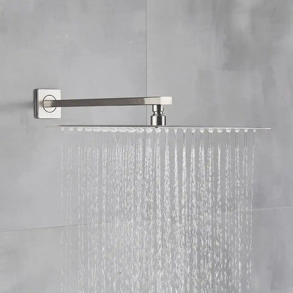 Modern brushed nickel square rainfall shower head bathroom sprayer
