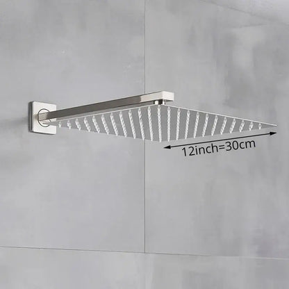 Modern brushed nickel square rainfall shower head bathroom sprayer