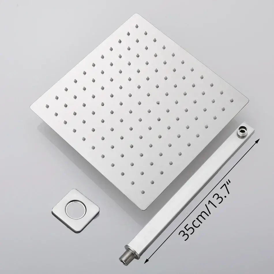Modern brushed nickel square rainfall shower head bathroom sprayer