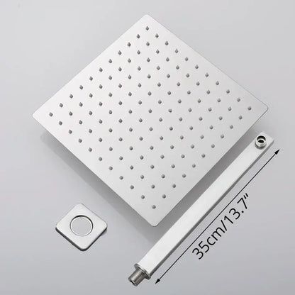 Modern brushed nickel square rainfall shower head bathroom sprayer