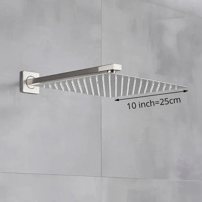 Modern brushed nickel square rainfall shower head bathroom sprayer