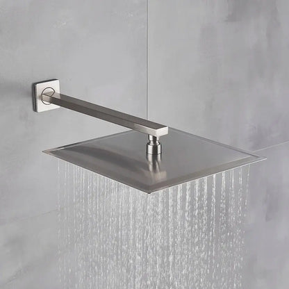 Modern brushed nickel square rainfall shower head bathroom sprayer