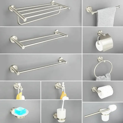 Modern brushed nickel stainless steel hardware set bathroom towel bar