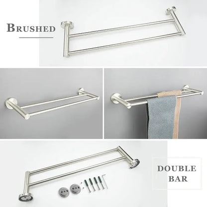 Modern brushed nickel stainless steel hardware set bathroom towel bar