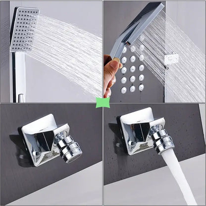 Modern brushed nickel waterfall rain shower panel bathroom spa jet