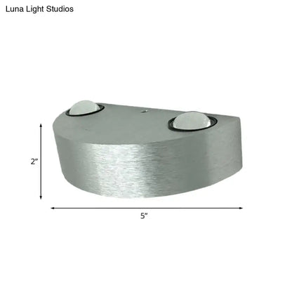 Modern brushed silver led flush mount wall light outdoor sconce