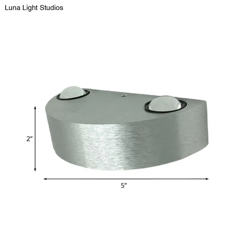 Modern brushed silver led flush mount wall light outdoor sconce