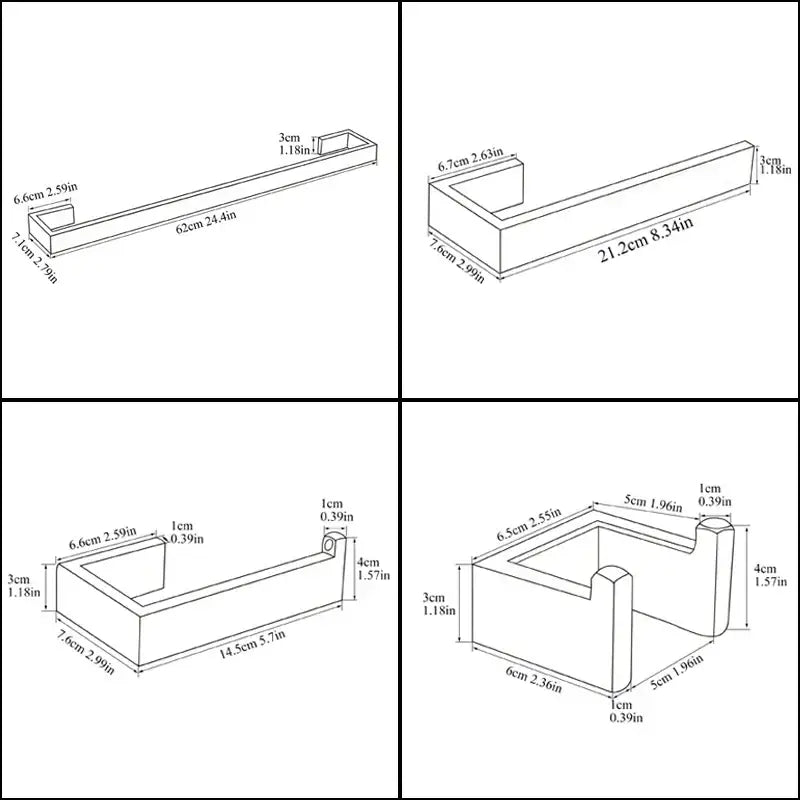 Modern brushed stainless steel bath hardware set bathroom accessories
