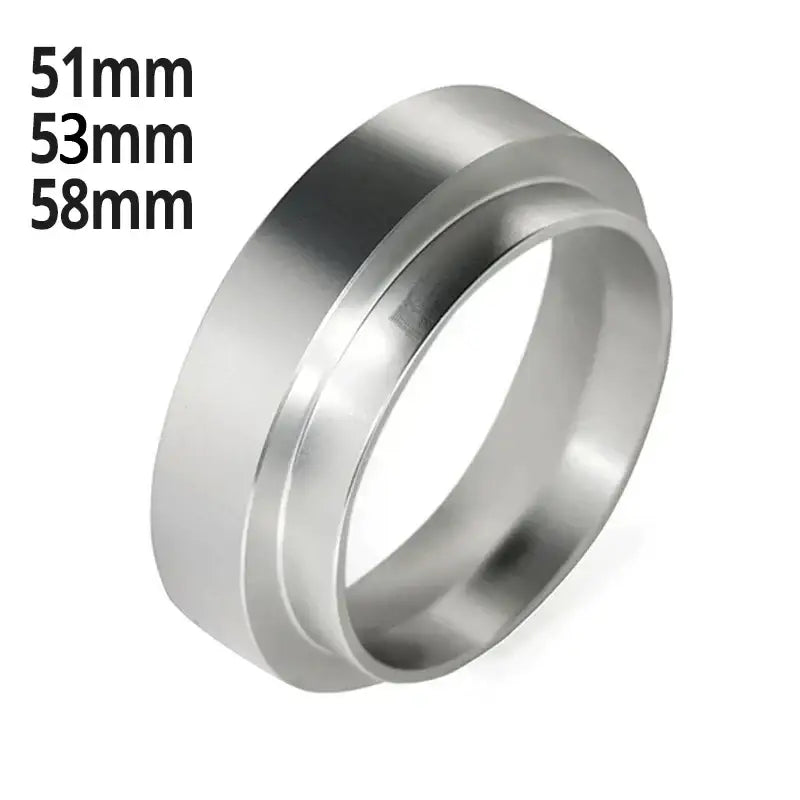 Modern brushed stainless steel espresso dosing ring kitchen tool