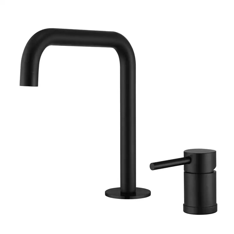 Modern brushed stainless steel kitchen faucet with curved spout