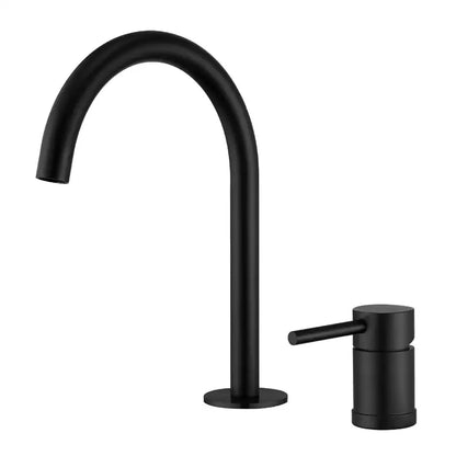 Modern brushed stainless steel kitchen faucet with curved spout