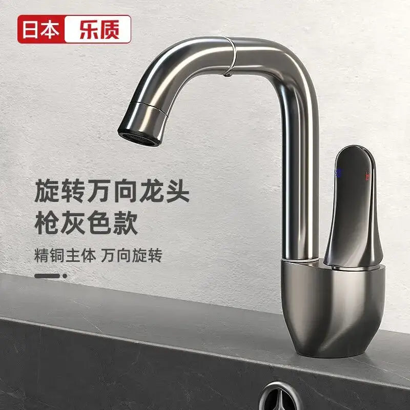 Modern brushed stainless steel kitchen faucet with rotating ceramic spool