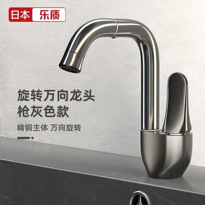 Modern brushed stainless steel kitchen faucet with rotating ceramic spool